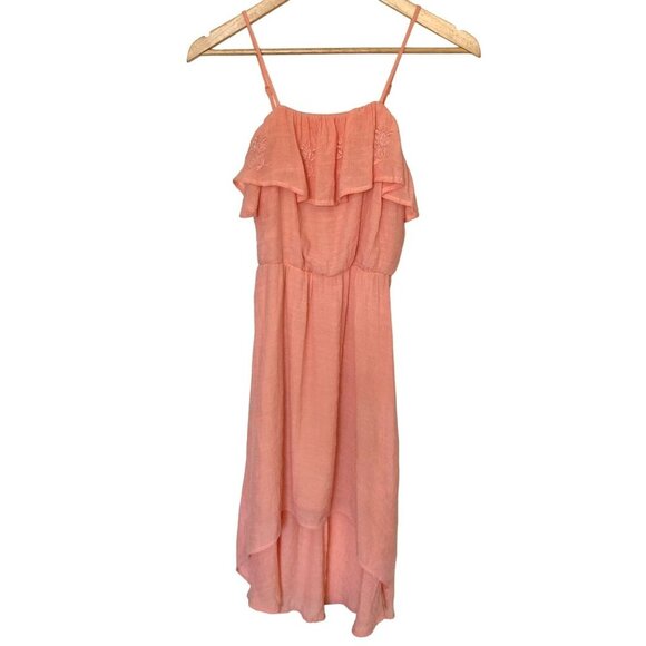 Charlotte Russe Dress Womens Size Small y2k Boho Ruffled Embroidered Dainty Pink - Picture 1 of 9
